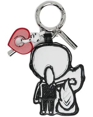 KARL LAGERFELD Ikon Hearts Keychain - White