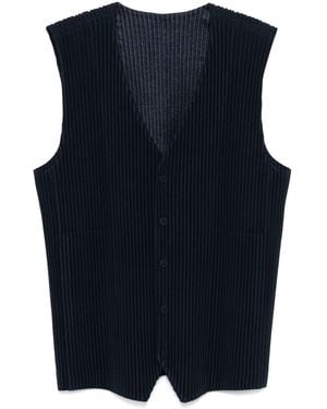 Homme Plissé Issey Miyake Tailored Pleats Vest - Blue