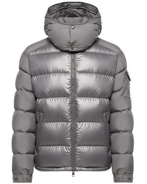 Moncler Gesteppte Kapuzenjacke - Grau