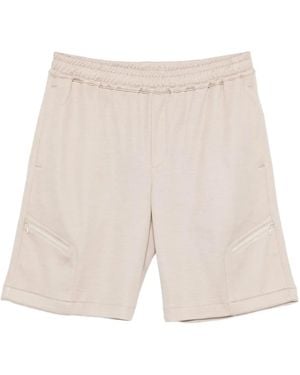 Eleventy Zip-Pocket Elasticated Shorts - White