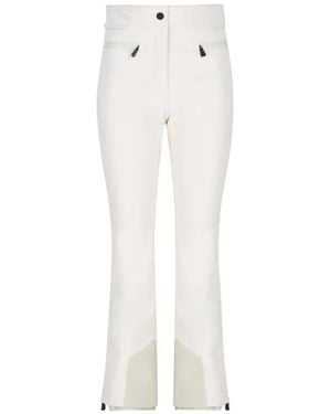 Moncler Pantaloni Con Applicazione Logo - Bianco