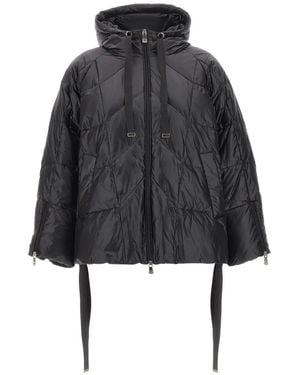 Elena Miro Quilted Hooded Puffer Jacket - Black