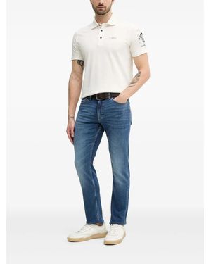 Aeronautica Militare Short-Sleeve Polo Shirt - Blue