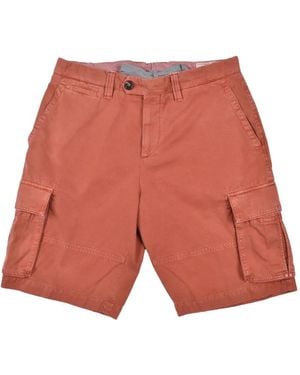 Brunello Cucinelli Cotton Cargo Shorts - Red