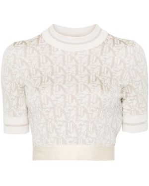 Palm Angels Monogram-Jacquard T-Shirt - White