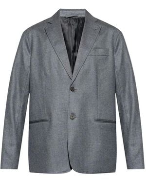 Emporio Armani Wollen Blazer Met Enkele Rij Knopen - Grijs