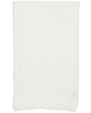 Tagliatore Monogram-Pattern Frayed Scarf - White