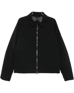 Canada Goose Logo-Patch Zip-Up Coat - Black