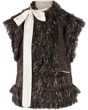 Sacai Abrigo Con Detalle De Lazo - Negro