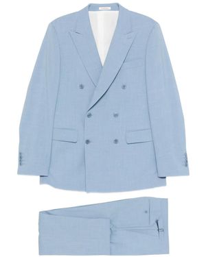 Fursac Button Fastening Wool Suit - Blue