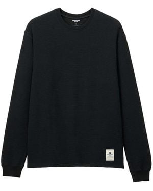 Momotaro Waffle-Knit Long-Sleeve T-Shirt - Black