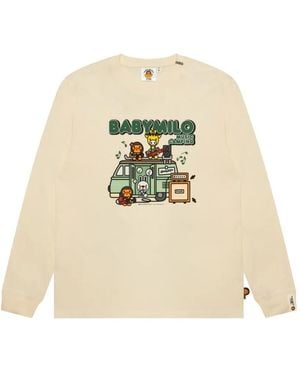 *BABY MILO® STORE BY *A BATHING APE® Baby Milo Graphic-Print Long Sleeve T-Shirt - Natural