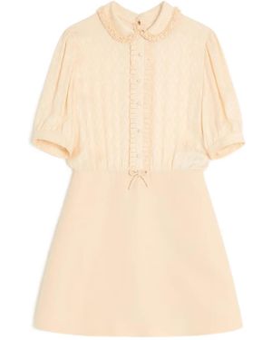 Valentino Garavani Short-Sleeves Mini Dress - Natural
