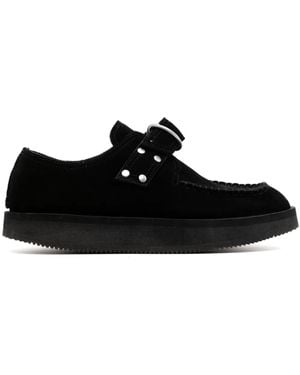 Suicoke Suede Apron Toe Loafers - Black