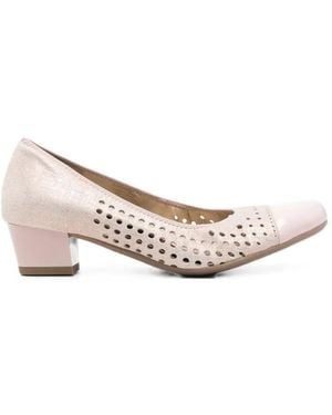 Ara Perforated Cap-Toe Pumps - Pink