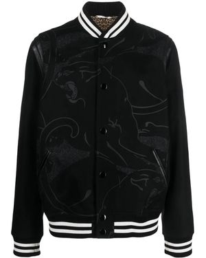 Valentino Garavani Graphic-Print Wool Bomber Jacket - Black