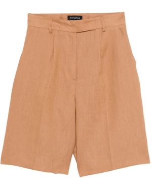 ACTUALEE Pleated Shorts - Natural