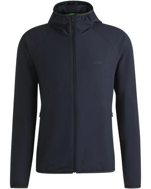 BOSS Hooded Zip-Up Jacket - Blue