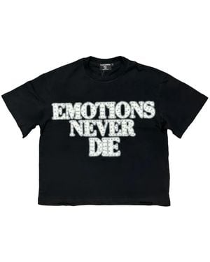 Mixed Emotions End Rhinestone-Embellished Cotton T-Shirt - Black
