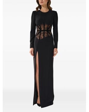 SILK LOVE & LACE Ilara Corset-Style Gown - Black