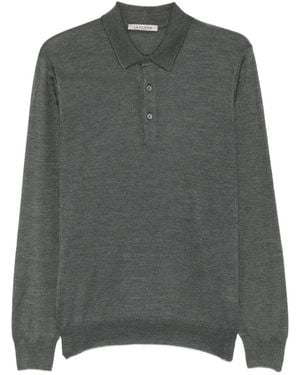 Fileria Button-Down Polo Shirt - Grey