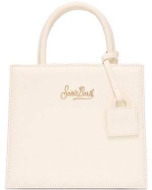 Mc2 Saint Barth Top-Handle Charm Leather Tote Bag - Natural