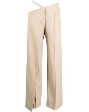 Aleksandre Akhalkatsishvili Asymmetric Wide-Leg Trousers - Natural
