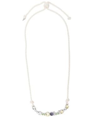 forte_forte Heart-Pendant Necklace - White
