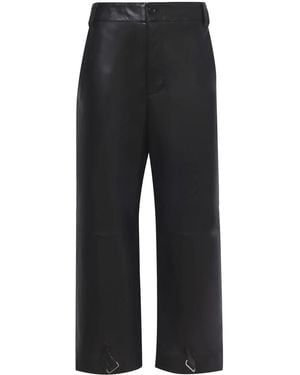 Proenza Schouler Leather Cropped Straight-leg Pants - Black
