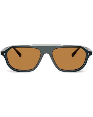 Oliver Peoples Estin Pilot-Frame Sunglasses - Black