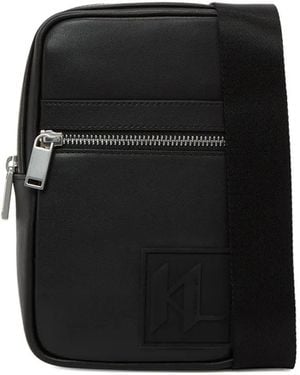 Karl Lagerfeld Logo-Patch Shoulder Bag - Black