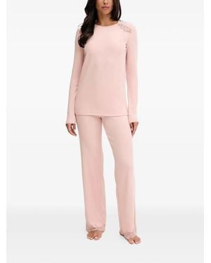 Twinset Lace-Trim Ribbed Pyjamas - Pink