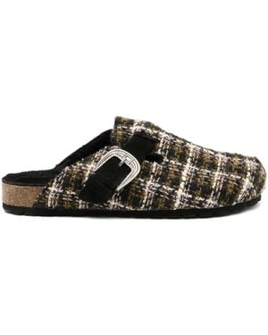 Taji X Faliero Sarti Tweed Mules - Black