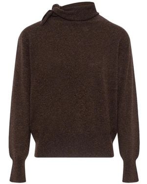 Yves Salomon Kaschmirpullover Mit Schalkragen - Braun