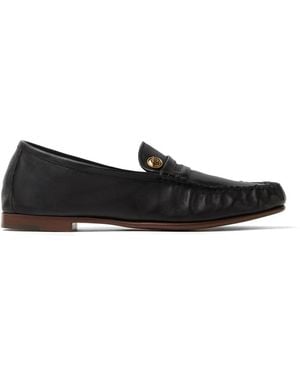 Versace Guanto Leather Loafers - Black