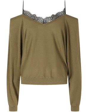 IRO Ivoire Pullover Mit Spitzenbesatz - Grün