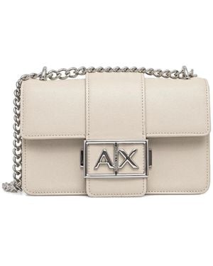 ARMANI EXCHANGE Chain-Detail Shoulder Bag - Natural