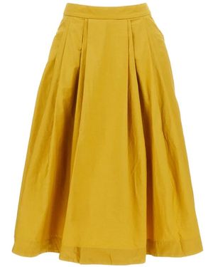 Casey Casey Anarchic Pleated-Design Midi Skirt - Yellow
