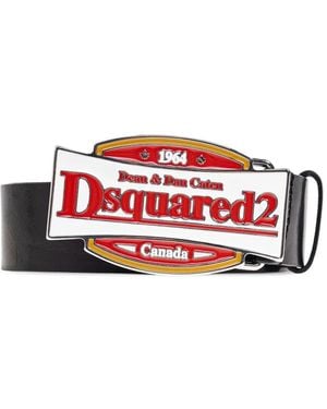 DSquared² Logo-buckle leather belt - Rot