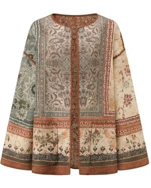 Into The East Reversible Floral Jacket - Brown