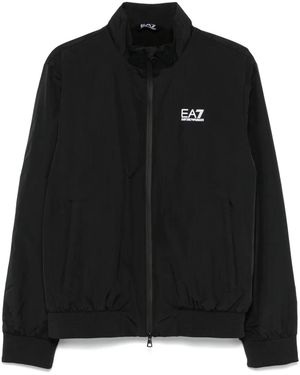 EA7 Logo-Print Jacket - Black