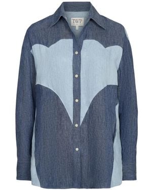 Twp Austin panelled shirt - Blau