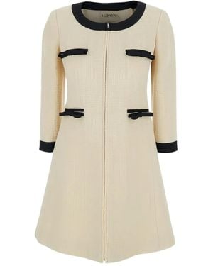 Valentino Garavani Bow-Detail Mini Dress - Natural