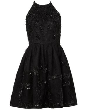 Oscar de la Renta オープンバック 装飾イブニングドレス - ブラック