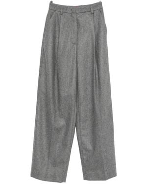 Thelatest Pleated Wide-Leg Trousers - Grey