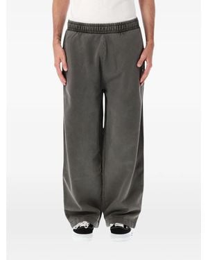 Obey Logo-Embroidered Track Pants - Gray