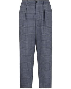 Marni Karierte Bundfaltenhose - Blau