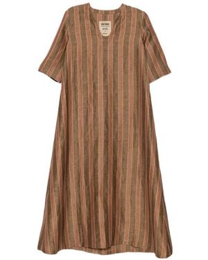 Uma Wang Apostle Striped Dress - Brown