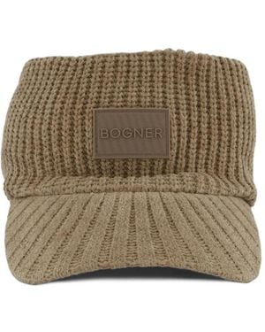 Bogner Visière En Maille Côtelée À Patch Logo - Natural
