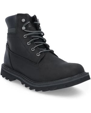 Caterpillar Lace-Up Leather Hiking Boots - Black